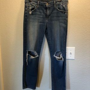 Joe’s distressed ankle skinny jeans. Size 29. $75.